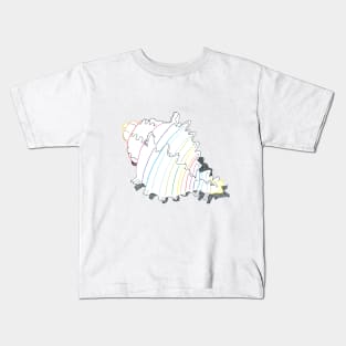 Rainbow Conch Sea Shell Fine Line Art Pen Drawing Kids T-Shirt